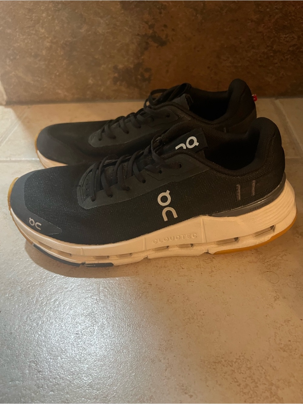 On Cloudtec Black and White Women's Running Sneakers